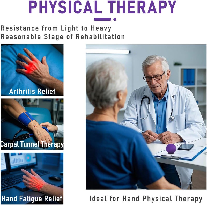 RIDEHILL 3 Pack Stress Balls for Adults, Squeeze Balls for Hand Therapy, Hand Strengthening Devices with Different Resistance Levels for Finger Forearm Wrist Exercise Relaxation and Pain Relief - Image 5